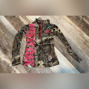 Girls Mossy Oak Infinity breakup 1/4 zip pullover